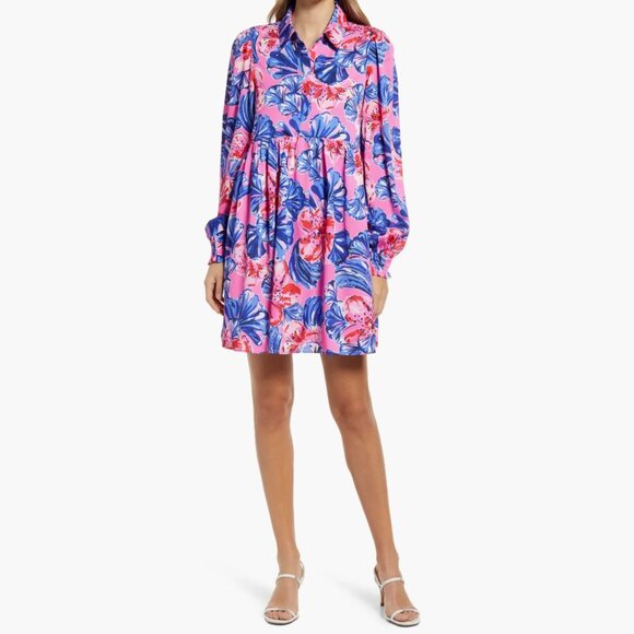 Lilly Pulitzer Arlie Print Long Sleeve Mini Dress Size Medium 41334 - Picture 1 of 11